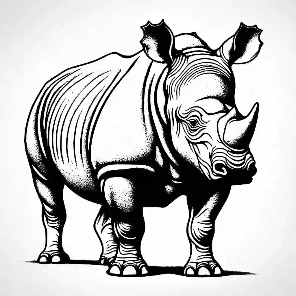 African Rhinoceros coloring pages